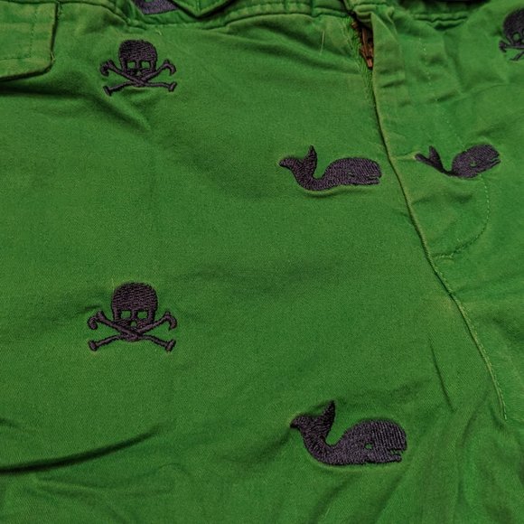 Green shorts with whales and skulls! - Picture 3 of 3